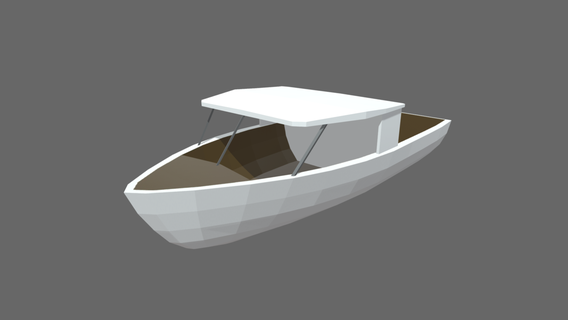 faible poly bateau conception 06 toon l'eau Voyage divertissement pêche jouets propulsion nautique véhicule transport sport mer prêt jouer yacht océan 3d print model - Mito3D