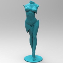 low poly body female art decor sculpture faceted 3d print model - Mito3D
