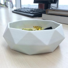 low poly bowl home geometric pot organizer office modern houseware household faceted desk container 3d print model - Mito3D