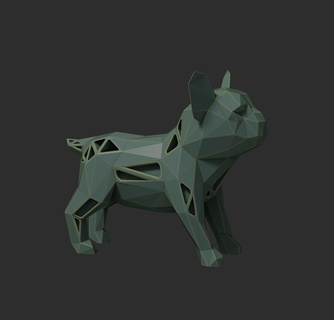 poli buldogue 2 decoração animais resina fdm print3d cão 3d print model - Mito3D