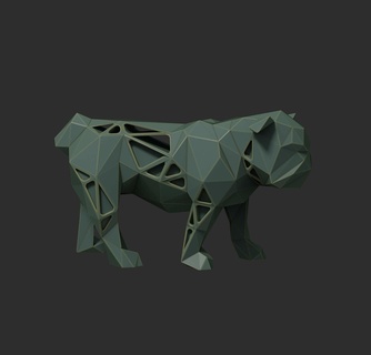 low poly bulldog decoration animals resin fdm print3d dog 3d print model - Mito3D