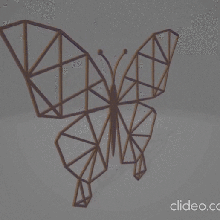 low poly borboleta decoração de parede gadget decorar a baixa polylowpolywall veado 3d print model - Mito3D