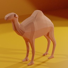 low poly camelo vários baixa contagem de polígonos animais brinquedo 3d print model - Mito3D