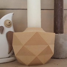 low poly candle holder home kaars houder woodfill design modern 3d print model - Mito3D
