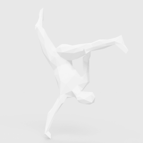 düşük poli capoeira au batido sanat spor savaş sanatı 3D print model - Mito3D