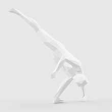 low poly capoeira rabo arraria art sport martial 3d print model - Mito3D