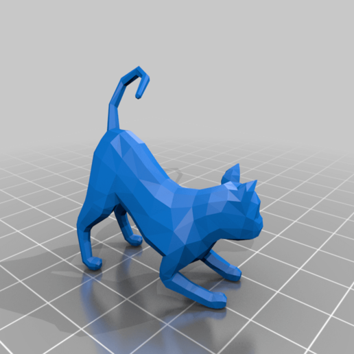 baja poli gato casa animal cat lowpoly decoración 3D print model - Mito3D