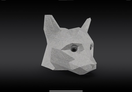 low poly cat head vase cats lowpoly pets new desing 3d print model - Mito3D