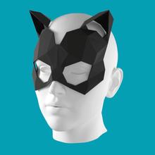 low poly cat mask v2 fashion animal lowpoly catlove 3d print model - Mito3D
