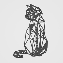 low poly cat wireframe art chat geometric decoration 3d print model - Mito3D