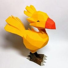 low poly chocobo a arte final fantasy criatura pássaro animais 3d print model - Mito3D