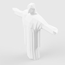 low poly christ redeemer art 3d print model - Mito3D