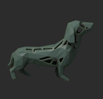 poli dachshund decoração animais resina fdm print3d cão 3d print model - Mito3D