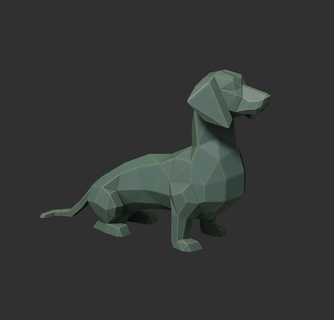 low poly dachshund decoration animals resin fdm print3d dog 3d print model - Mito3D