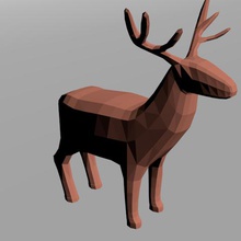 low poly cerf divers animal 3d print model - Mito3D