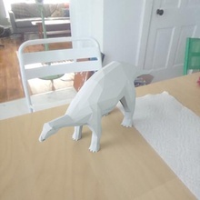 low-poly Dinosaurier Kunst 3d print model - Mito3D