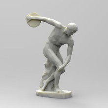 low poly discobolus art décor la sculpture à facettes 3d print model - Mito3D