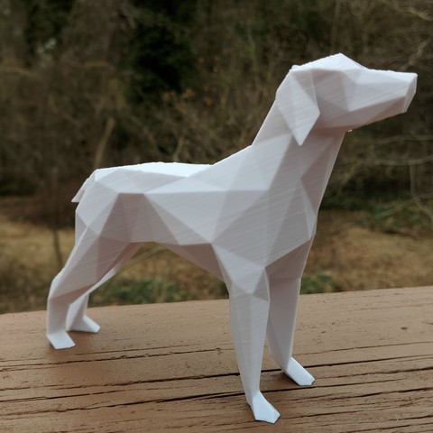 low poly cane art animale 3D print model - Mito3D