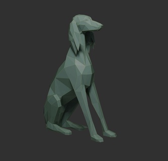 faible poly chien décoration animaux résine fdm print3d 3d print model - Mito3D