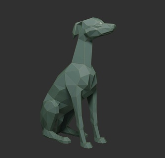 low poly dog decoration animals resin fdm print3d 3d print model - Mito3D