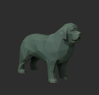 faible poly chien décoration animaux résine fdm print3d 3d print model - Mito3D