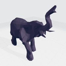 low poly d'éléphant art jannie animaux la nature l'art moderne 3d print model - Mito3D