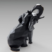 low poly elephant game wild animal lowpoly statue figurine faceted remix 3d print model - Mito3D