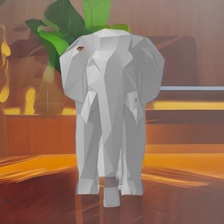 faible poly l'éléphant art er winnie jungle africain Indien arrosage trou décor Accueil maison Bureau bureau travail jouer jouet concentrer méditer ambiance 3d print model - Mito3D