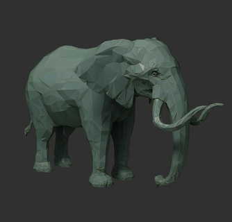 niedrig poly Elefant Dekoration Tiere Harz fdm print3d 3d print model - Mito3D