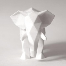 low poly elefante a arte escultura facetada decoração secretária brinquedo animais estátua 3d print model - Mito3D