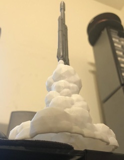 low poly falcon heavy - hollow exhaust smoke spacex sculptures busts art 3d print model - Mito3D