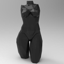 baja poli femenino art 3dbras facetas animal escultura decoración bull 3d print model - Mito3D