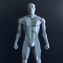 low poly figure v2 art biglildesign lowpoly polygone de sexe masculin l'homme 3d print model - Mito3D