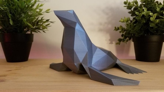 poli foca poligonal origami 3d print model - Mito3D