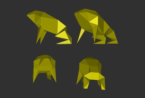 low poly frog Art animal 3d print model - Mito3D