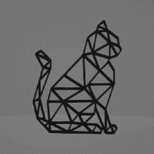 baja poli geométricas gato decoración de la pared gadget el origami decorar low-poly lowpoly corgi perro cat 3d print model - Mito3D