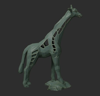 faible poly girafe décoration animaux résine fdm print3d 3d print model - Mito3D