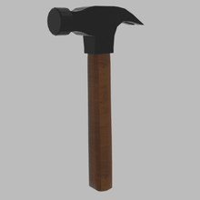 low poly hammer gadget weapon batter mace construction equipment hardware workshop tool asset game 3d print model - Mito3D