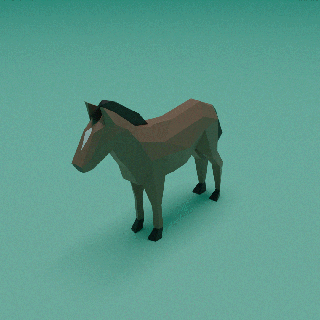 escuela politécnica caballo lowpoly animales naturaleza decoración 3d print model - Mito3D