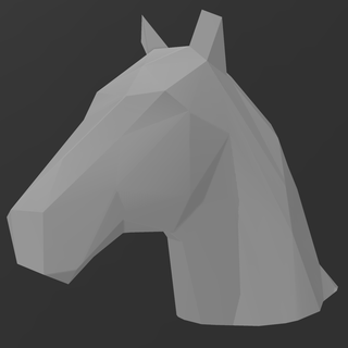 low poly horse head bust 3d print model - Mito3D