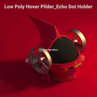 low poly hover pilder echo dot 4th & 5th gen holder mazinger z great grendizer tranzor super robot amazon alexa smart speaker 3d print model - Mito3D