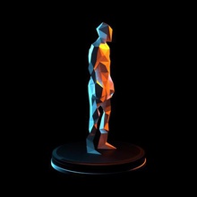 düşük poli insan sanat erkek anatomi lowpoly 3d print model - Mito3D