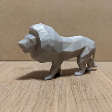low poly leone art animale wild re cat la decorazione savannah scrivania casa giocattolo scultura 3d print model - Mito3D