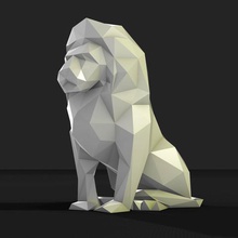 low poly leone art animali posa il ballo geometrica minimalista astratto la scultura uomo donna moda 3d print model - Mito3D