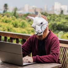 düşük poli lama maske moda kostüm hayvan 3d print model - Mito3D
