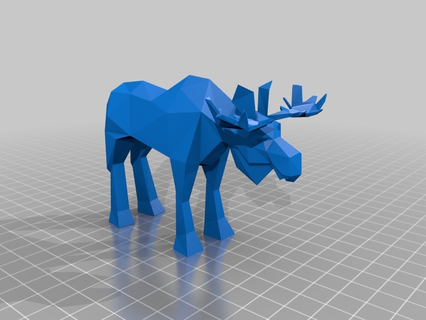 niedrig poly Elch Tier Lowpoly Tiere 3d print model - Mito3D