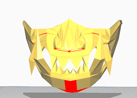 düşük poli oni maske büyük diş Kostüm oyunu 3d print model - Mito3D