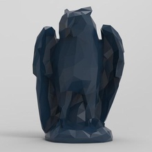 baja poli búho art owl 3dbras facetas animal escultura decoración bull 3d print model - Mito3D