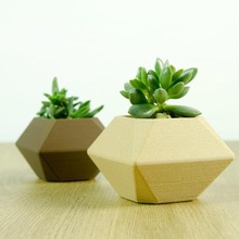 low poly planter home flower wood colorfabb 3d print model - Mito3D