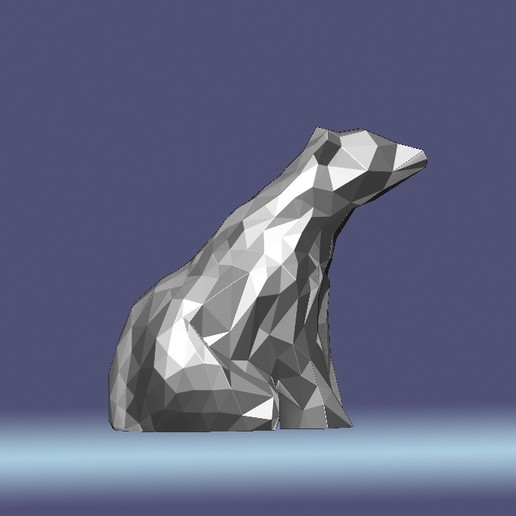 low poly polar bear art geometric animal 3D print model - Mito3D